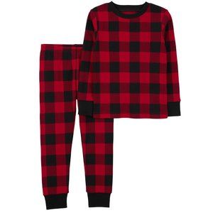 Baby Boys Girls Carter's 2 pc Buffalo Check 100% Snug Pajamas Size 12 18 mo NWT